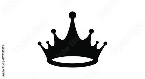 Detailed black crown illustration a regal symbol stark silhouette
