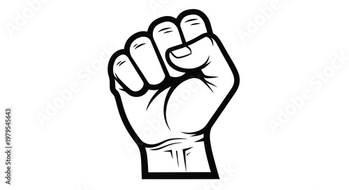 Raised fist graphic a symbol of resistance and power silhouette