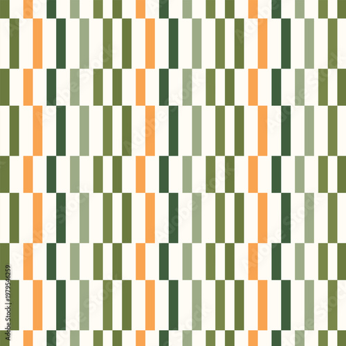 Abstract Geometric Seamless Pattern with Vertical Shapes and Retro Modern Decorative Design