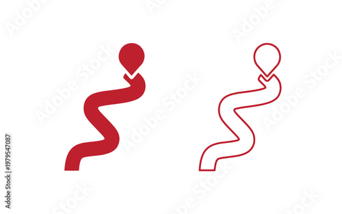 Red sperm two stylized of sperm cells in solid and outline styles