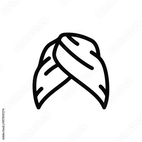 Hand drawn illustration of a traditional turban headwear