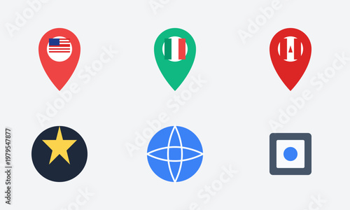 Free Download Hand-drawn set of colorful map location pins and travel destination badges for global navigation and tourism authentic illustration - GFXLoad