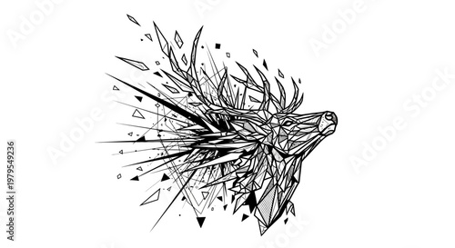 Geometric Deer Head Illustration