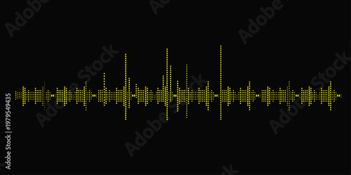 Blue digital sound wave and audio equalizer waveform background design