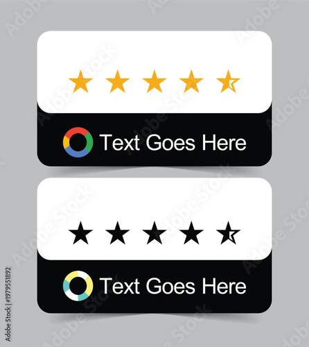 Star Rating UI Cards Review Badge Set
