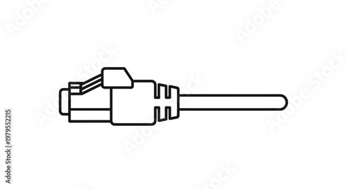 Ethernet Network Cable Connector RJ45 Plug Line Art Icon