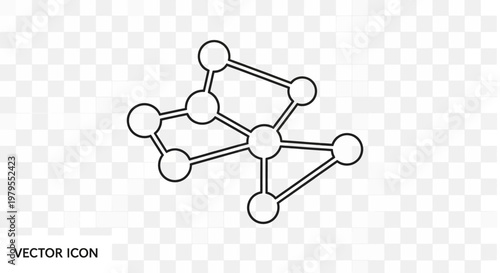Abstract Network Connections Icon, Molecular Structure, Data Link