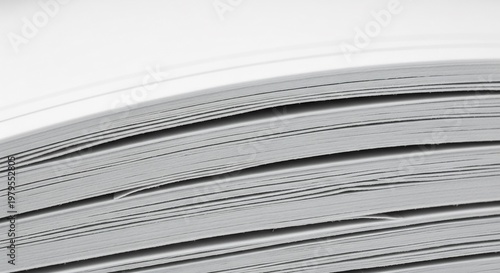 Close-up View of Stacked Paper Pages in a Book.