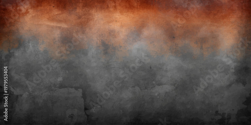 Dark grunge metal background with abstract smoke and fog textures creates a stormy night atmosphere featuring black clouds and dim moon light on a weathered paper surface