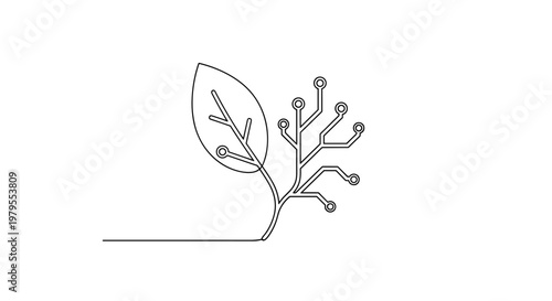 Green Technology and Digital Nature Integration Concept