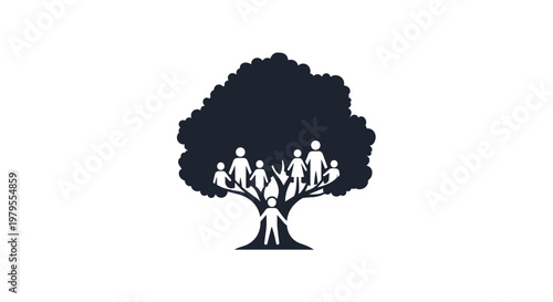 Family Tree Icon Showing Generations and Lineage
