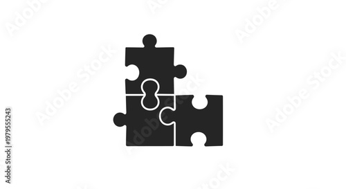 Connected Puzzle Pieces Icon for Problem Solving and Teamwork