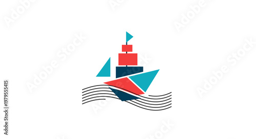 Stylized Sailing Ship Logo