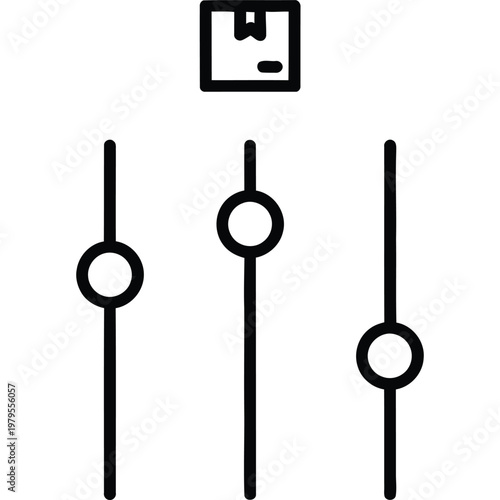 Audio Equalizer Controls with Download Package Icon - Vertical Sliders for Sound Adjustment