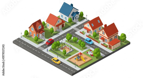 Houses on a city block.