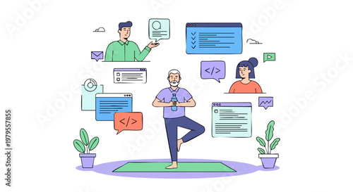 Yoga Balance Pose for Work Life Balance and Digital Mindfulness