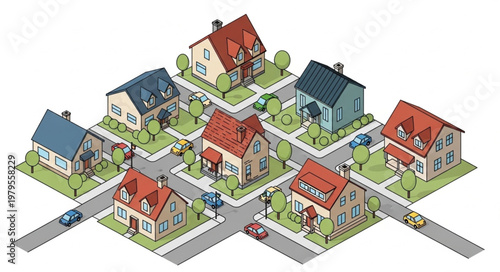 Houses on a suburban street.