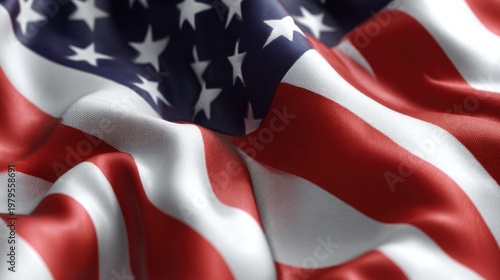 Close Up American Flag Texture Background for 4th of July Celebration