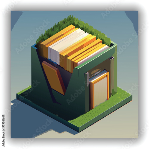 Green Grass Magazine Holder Organizer