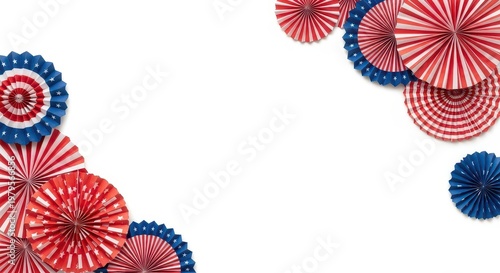 Wallpaper Mural Collection of patriotic paper fans on white background for decoration. Torontodigital.ca