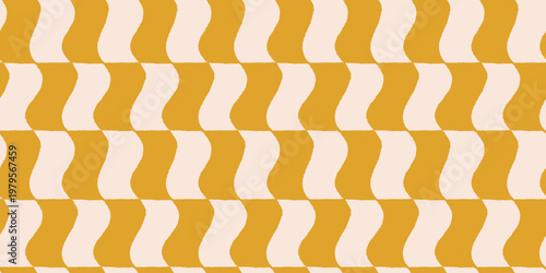 Vector hand drawn seamless pattern in simple doodle sketchy wavy and groovy naive style
