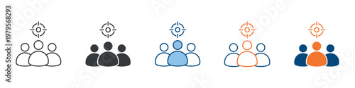 Target Audience Icon Set Multiple Style Collection