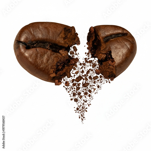 Cracked Coffee Bean with Grounds