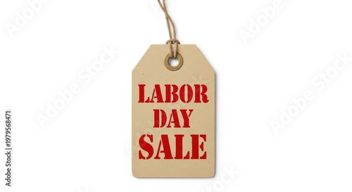 Wallpaper Mural Labor day sale tag on brown paper close up shopping discount retail marketing. Torontodigital.ca
