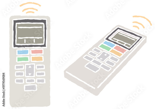 エアコンのリモコン2種　版画