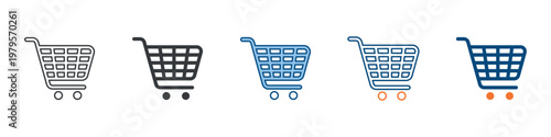 Shopping Cart Icon Set Multiple Style Collection