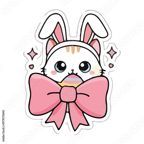 Cute Kawaii Cat Bunny Sticker