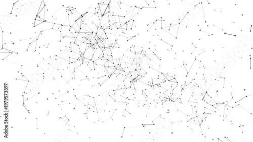 Abstract tech network connection dots. Digital technology and big data analysis background. white paint background