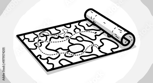 Black and white puzzle cutout.