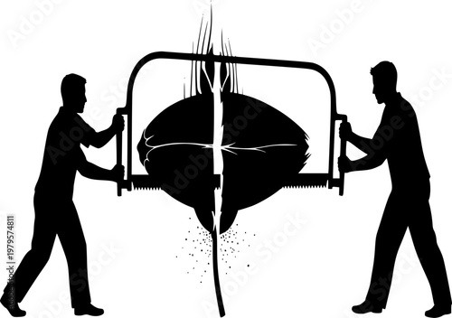 Food Security Conflict Silhouette Wheat Grain Division Resource Scarcity Hunger Vector