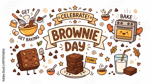 Brownie Day Celebration: Baking Fun with Cute Characters