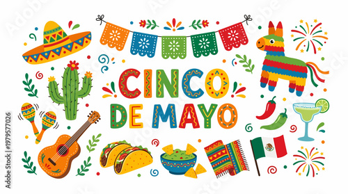 Cinco de Mayo Fiesta Celebration Vector Illustration