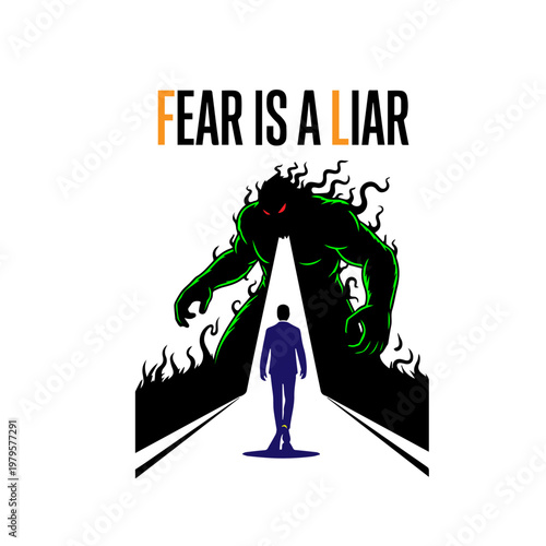 FEAR IS A LIAR—VECTOR-STYLE ILLUSTRATION