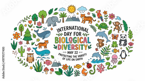 International Day for Biological Diversity Doodle Art