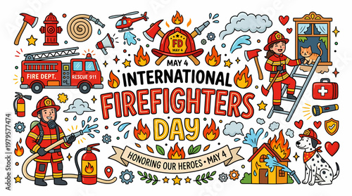 International Firefighters Day Illustration - Heroes Honored
