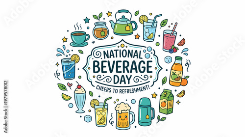 National Beverage Day Celebration - Refreshing Drinks Assortment