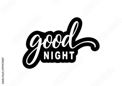 Good Night Lettering Typography Stock Vector