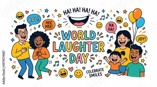 World Laughter Day Celebration - Happy People Laughing Together