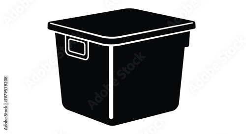 Simple black storage container illustration a clean graphic silhouette