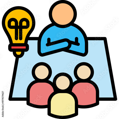 Leadership lineal color icon