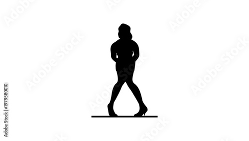 The girl wants to go to the toilet, black isolated silhouette