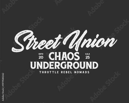 Street Union Chaos Underground Throttle Rebel Nomads Logo.