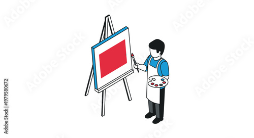Man painting on an easel 3.