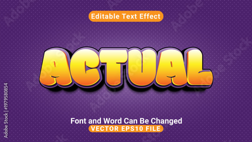 3d editable actual cartoon style text effect.typhography logo