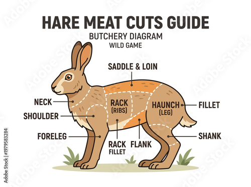 Butchery Diagram of Hare Meat Cuts A Comprehensive Guide to Wild Game
