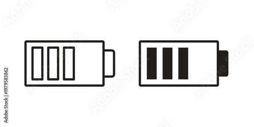 Battery icon vector illustration in line style. flat silhouette designs